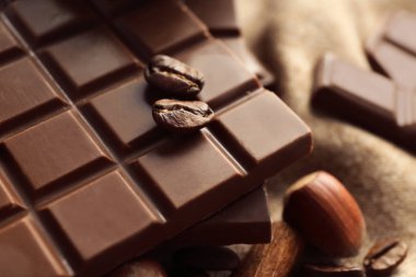 Lezzetli çikolata ve kahve fasulye, portre