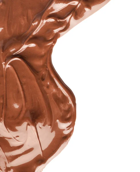 Coklat meleleh yang lezat dengan latar belakang putih — Stok Foto
