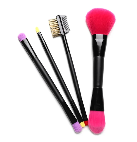 Set of makeup brushes on white background — Stock Photo, Image