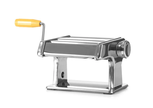 Metal pasta machine on white background — Stock Photo, Image
