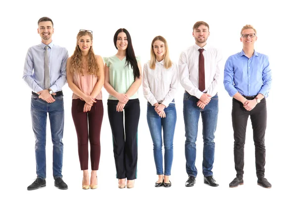 Group of business people on white background — Stock Photo, Image