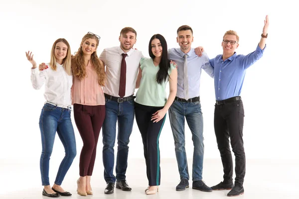 Group of business people on white background — Stock Photo, Image