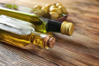 Şişe zeytinyağı ahşap tablo