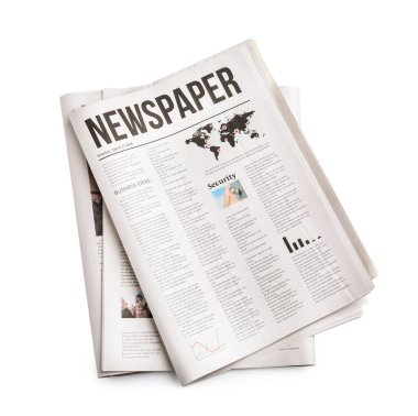 beyaz zemin üzerine Gazeteler