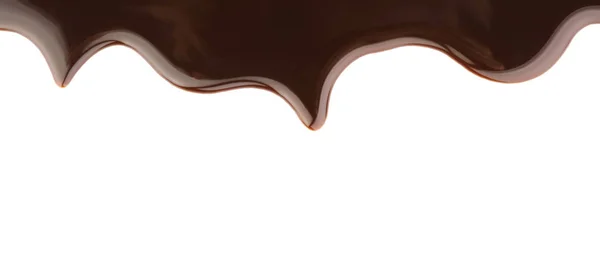 Delicious chocolate sauce on white background — Stock Photo, Image