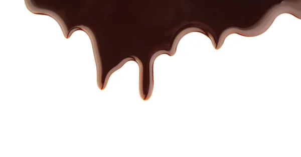 Deliciosa salsa de chocolate sobre fondo blanco — Foto de Stock