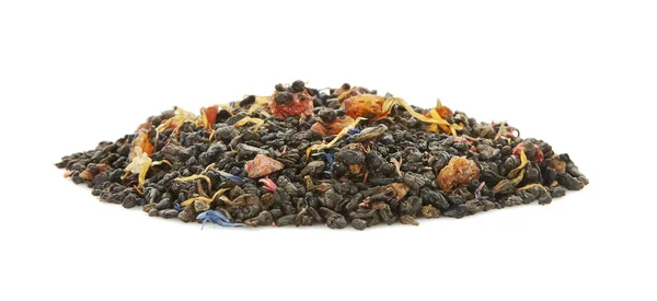 Pile of dry tea on white background — Stock Photo, Image