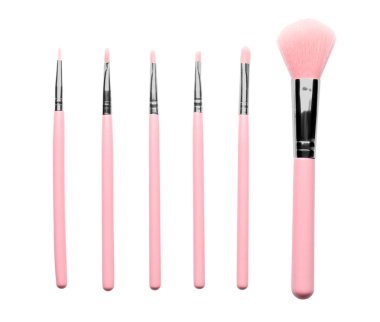 Beyaz arka plan üzerinde fırça dekoratif kozmetikler için ayarla