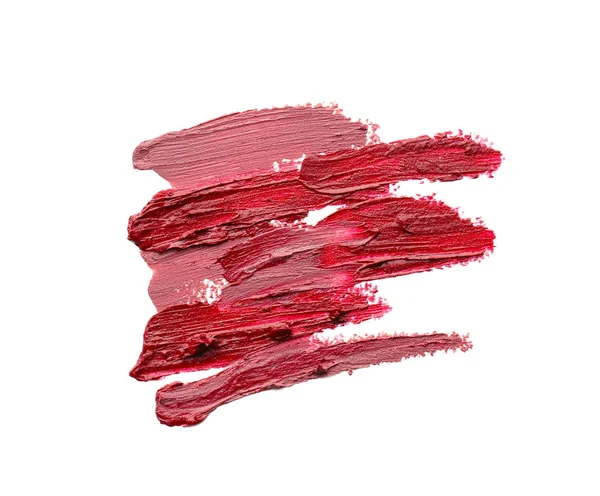 Échantillon de rouge à lèvres de couleur sur fond blanc — Photo