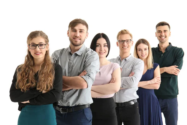 Group of business people on white background — Stock Photo, Image