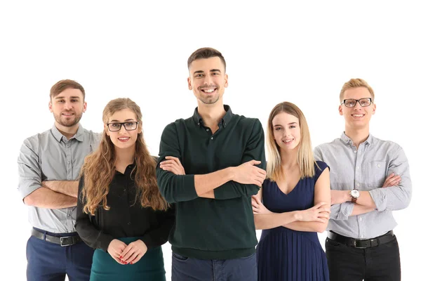 Groep van zakenmensen op witte achtergrond — Stockfoto