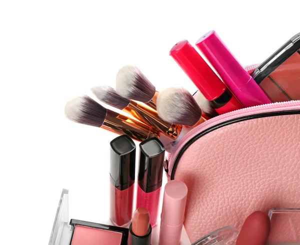 Set of cosmetic products on white background — Stock Photo, Image