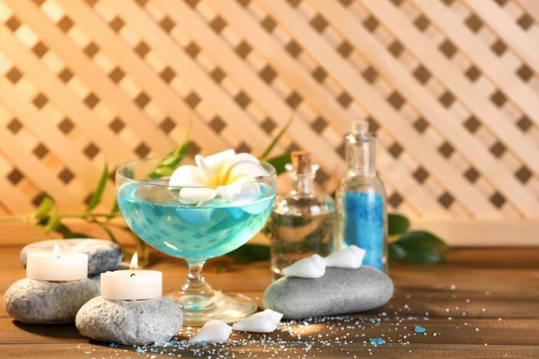 Beautiful spa composition on table against blurred background — Stock Photo, Image