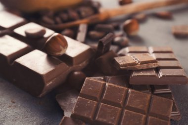 Tablo, closeup lezzetli çikolata