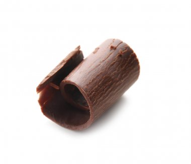 Çikolata curl, üzerinde beyaz izole