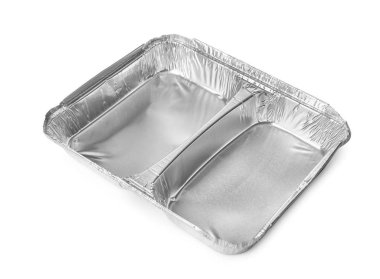 Beyaz arka plan üzerinde boş konteyner. Gıda dağıtım hizmeti