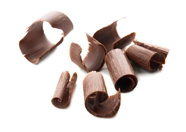 Čokoládové kudrny, izolované na bílém — Stock fotografie