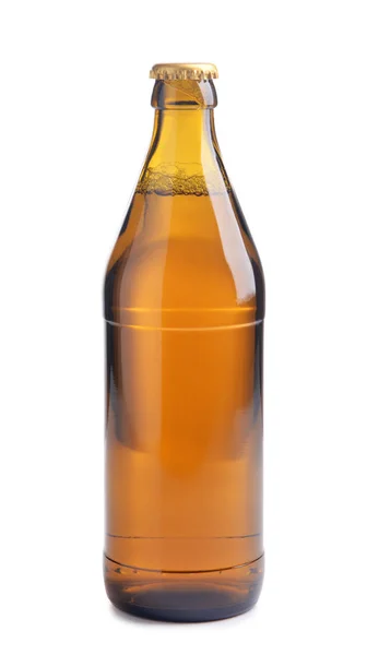 Glass bottle of beer on white background — Stock Photo, Image