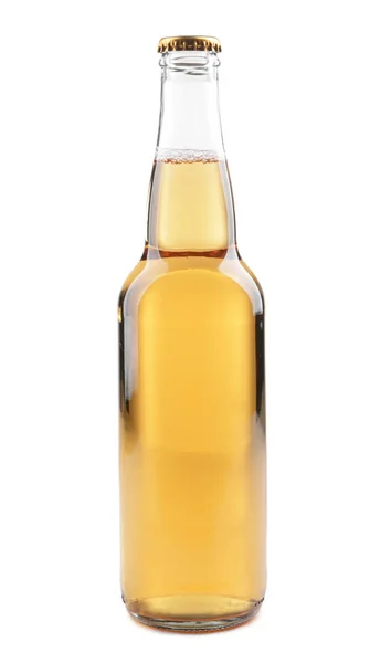 Glass bottle of beer on white background — Stock Photo, Image