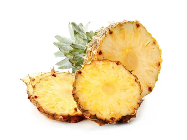 Ripe fresh pineapple on white background — Stock Photo, Image