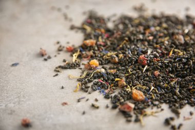 Gri arka plan, closeup çay Makinası