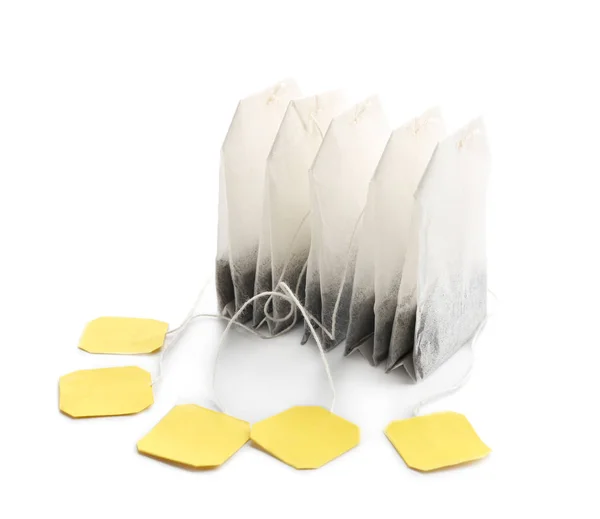 Tea bags on white background — Stock Photo, Image