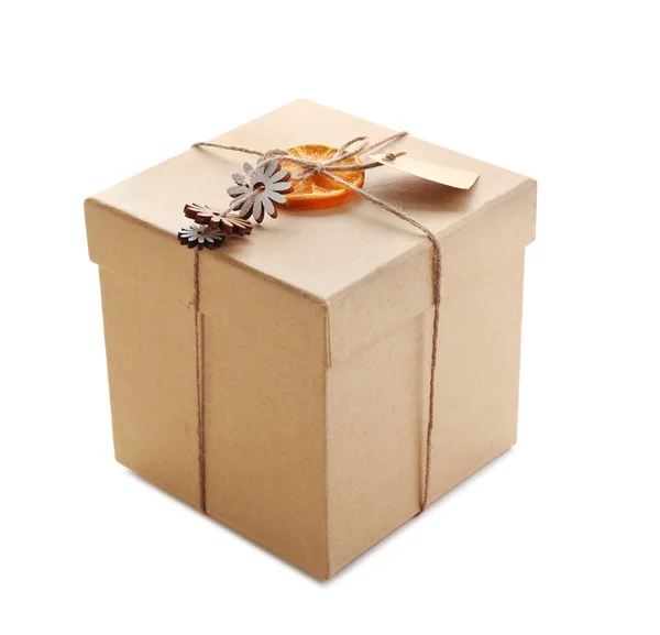 Beautiful gift box on white background — Stock Photo, Image