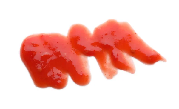 Wymaz z sosem pomidorowym pyszne na białym tle — Zdjęcie stockowe