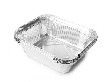 Boş kapsayıcılar beyaz arka plan üzerinde. Gıda dağıtım hizmeti