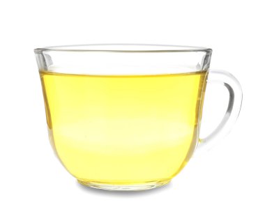 Fincan beyaz zemin üzerine sarı çay