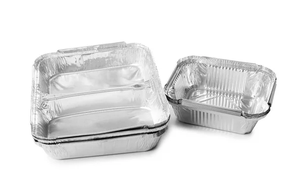 Üres konténerek fehér háttér. Étel házhozszállítás — Stock Fotó