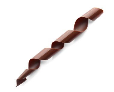 Beyaz arkaplanda çikolata kıvrımı