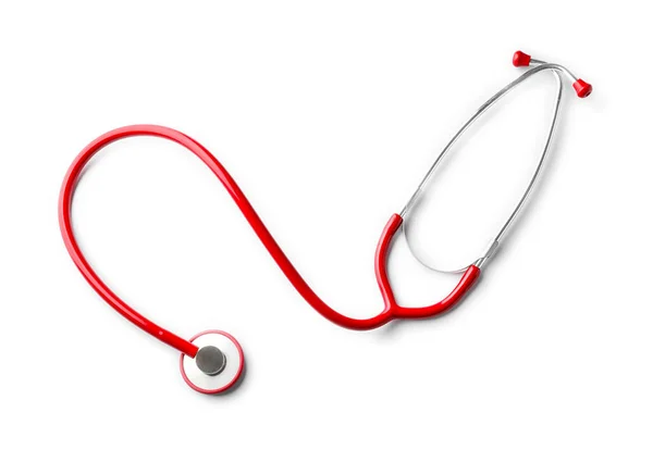 Stethoscoop op witte achtergrond. Gezondheidszorgconcept — Stockfoto