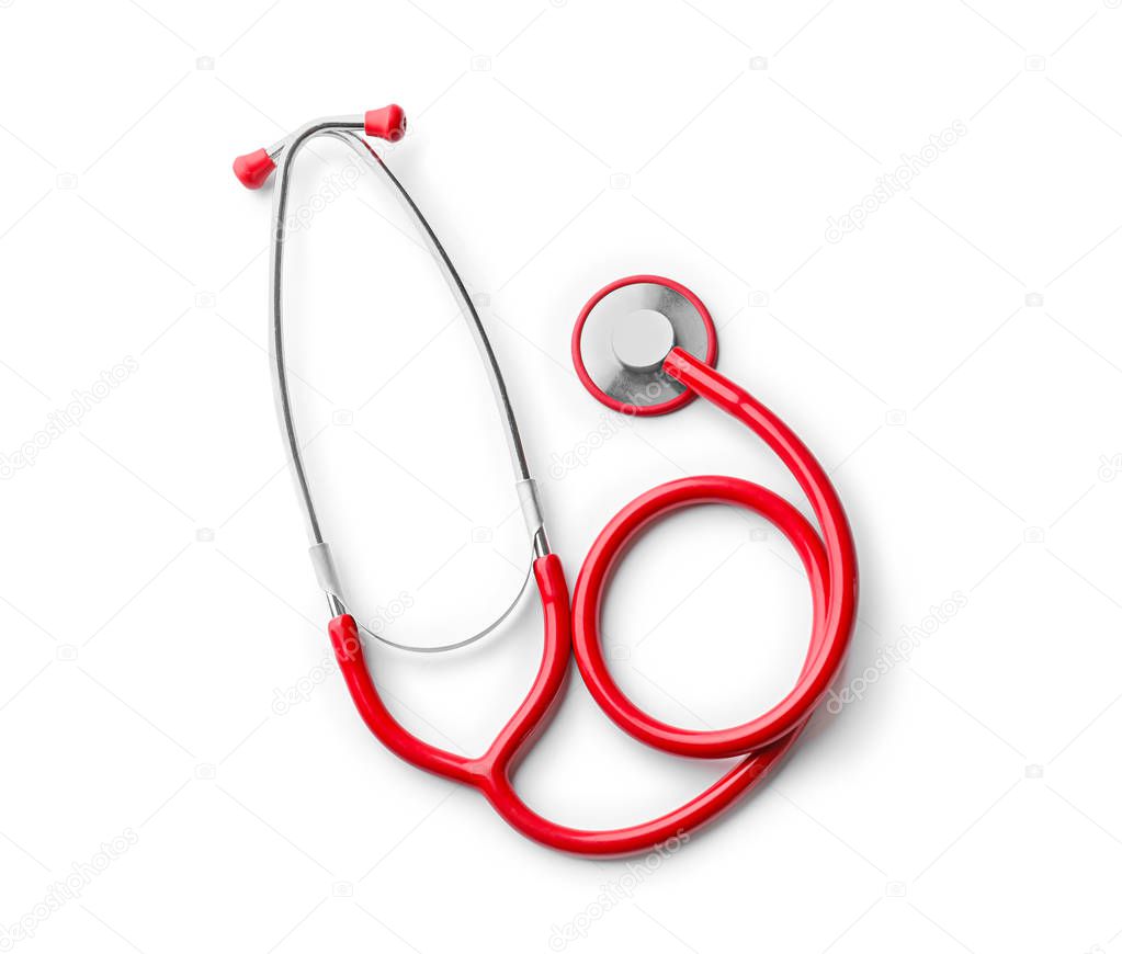 Stethoscope on white background. Health care concept