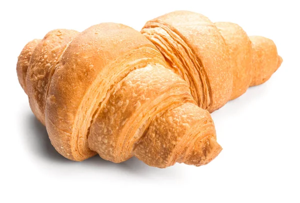 Sweet tasty croissants on white background — Stock Photo, Image