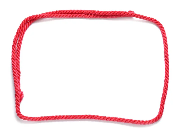 Верёвка на белом фоне, вид сверху — стоковое фото