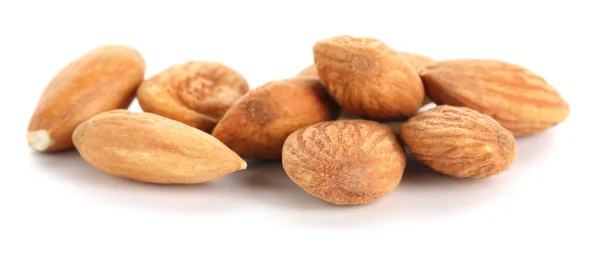 Tasty almonds on white background — Stock Photo, Image