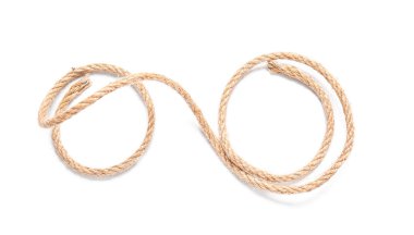 Beyaz arkaplanda ip, üst görünüm