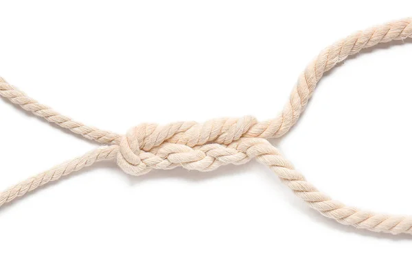 Cuerda con lazo sobre fondo blanco — Foto de Stock