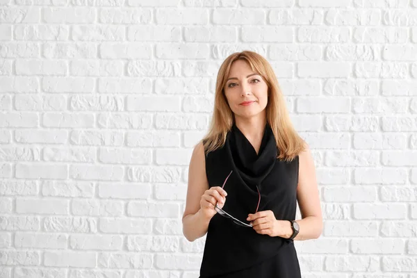 Portrait of stylish mature businesswoman on white background — Stock Photo, Image