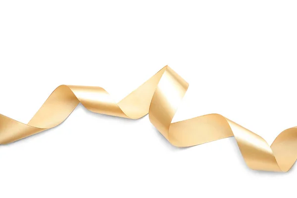 Schöne goldene Schleife auf weißem Hintergrund — Stockfoto