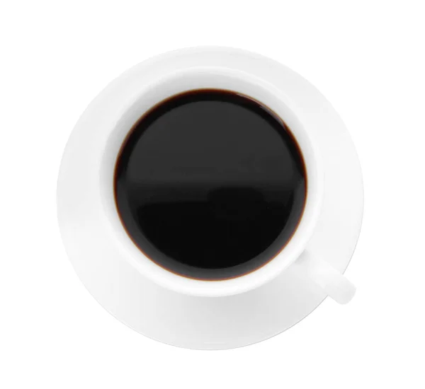 Tasse heißen Kaffee auf weißem Hintergrund — Stockfoto