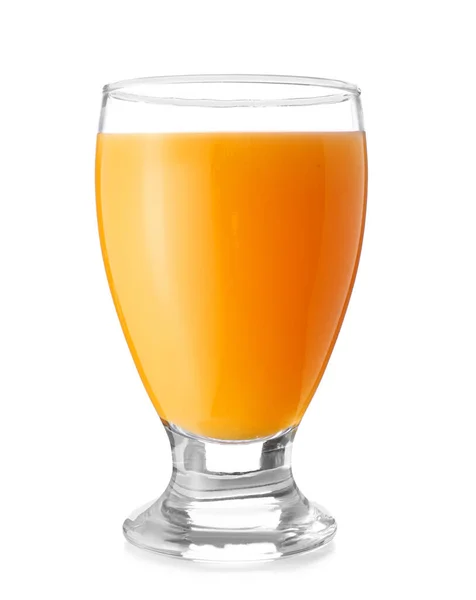 하얀 배경에 신선 한 오렌지 주스 한잔 — 스톡 사진