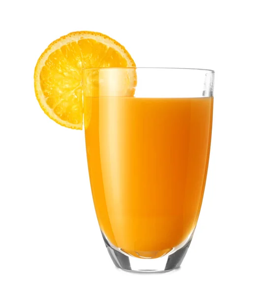 Szklanka świeżego soku pomarańczowego na białym tle — Zdjęcie stockowe