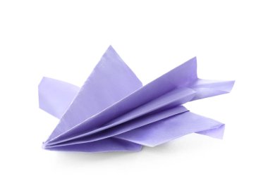 Beyaz arkaplanda Origami uçağı