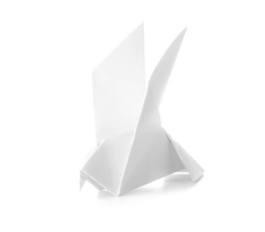 Beyaz arkaplanda origami kuşu