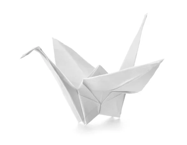 Origami crane på vit bakgrund — Stockfoto