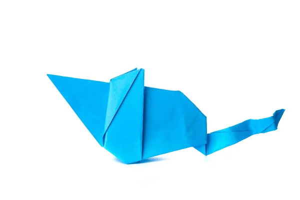 Origami αρουραίος σε λευκό φόντο — Φωτογραφία Αρχείου