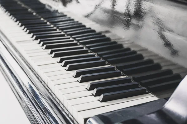 Keys of grand piano, closeup — ストック写真