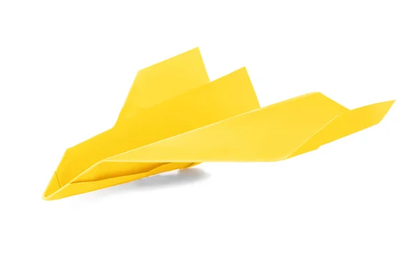 Avión en origami sobre fondo blanco — Foto de Stock